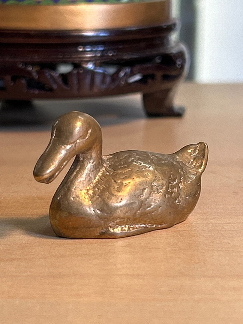 Statuette canard vintage en laiton - 4cm - Or - 50g - Très bon état
