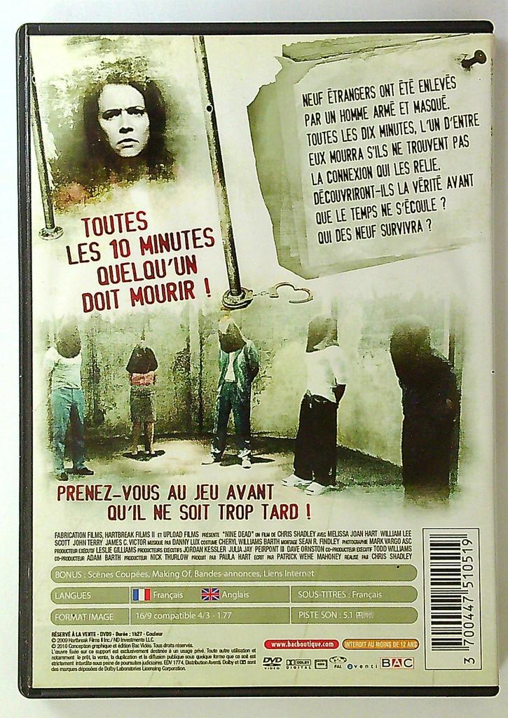 dvd Nine Dead - Film Thriller Horreur