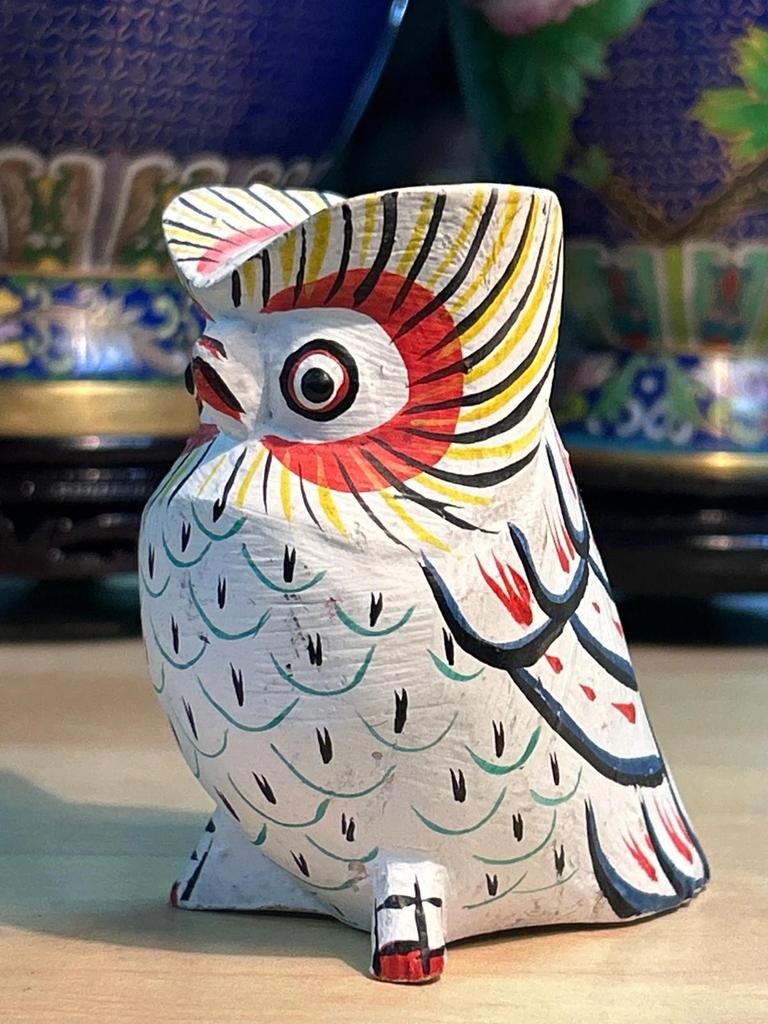 Statuette peinte Chouette / Hibou