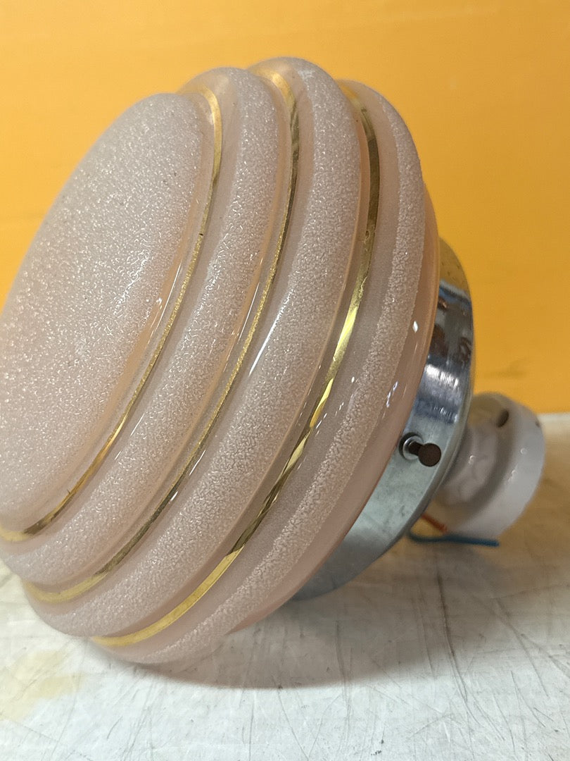 Lampe vintage – Plafonnier art déco en verre et métal