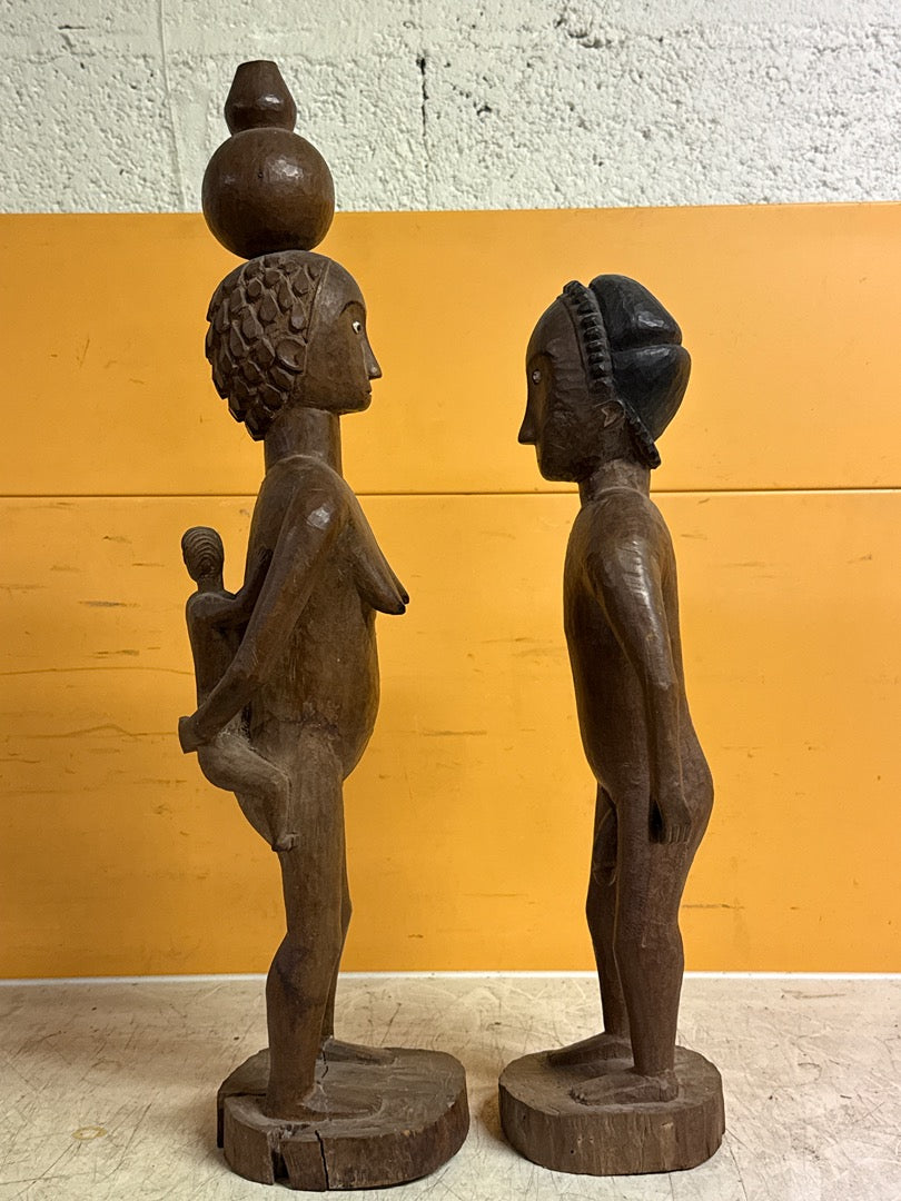 Paire de sculptures en bois – Statuettes africaines