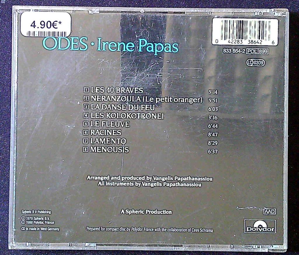 Cd – Irene Papas - Odes – Musique – Polydor West Germany