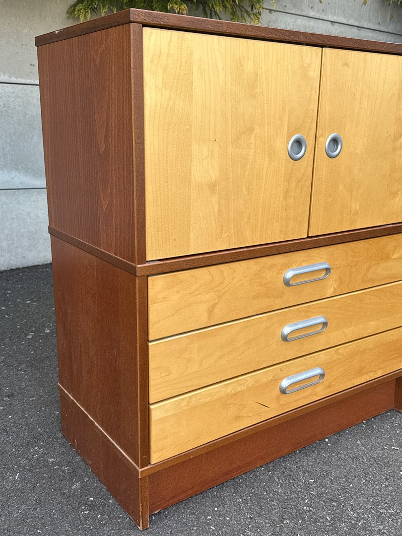 Meuble de rangement marron – Ikea Effektiv – Rangement – Caisson bois bicolore bureau