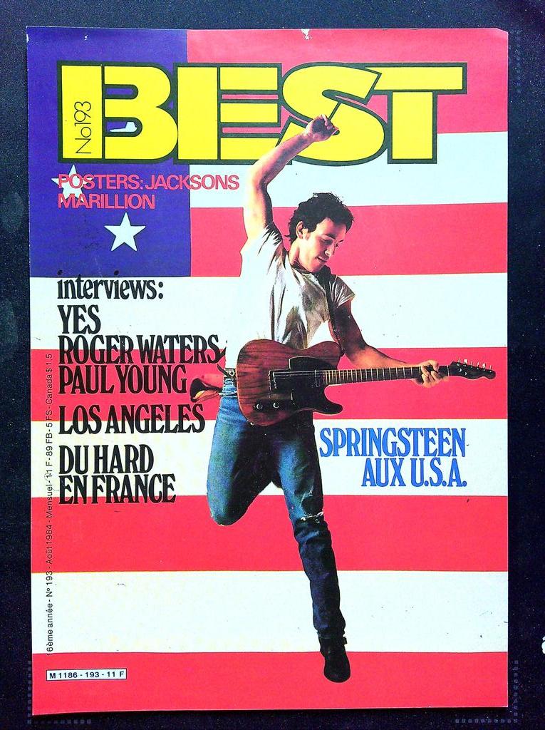 Affiche de Kiosque Plv Promo Magazine musique Best n°193 Bruce Springsteen rouge
