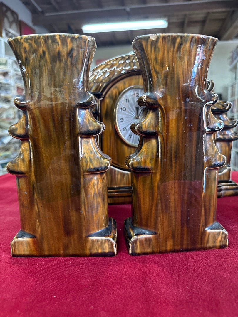 Pendule Sarreguemines – Garniture de cheminée céramique