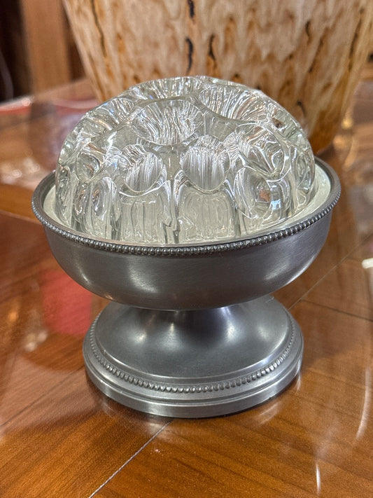 Pique-fleurs – Vmc Reims – Décoration – Vintage en verre et étain