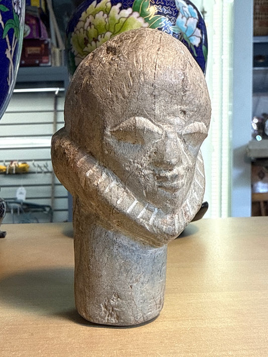 Sculpture en pierre – Vintage – Déco – Tête sculptée