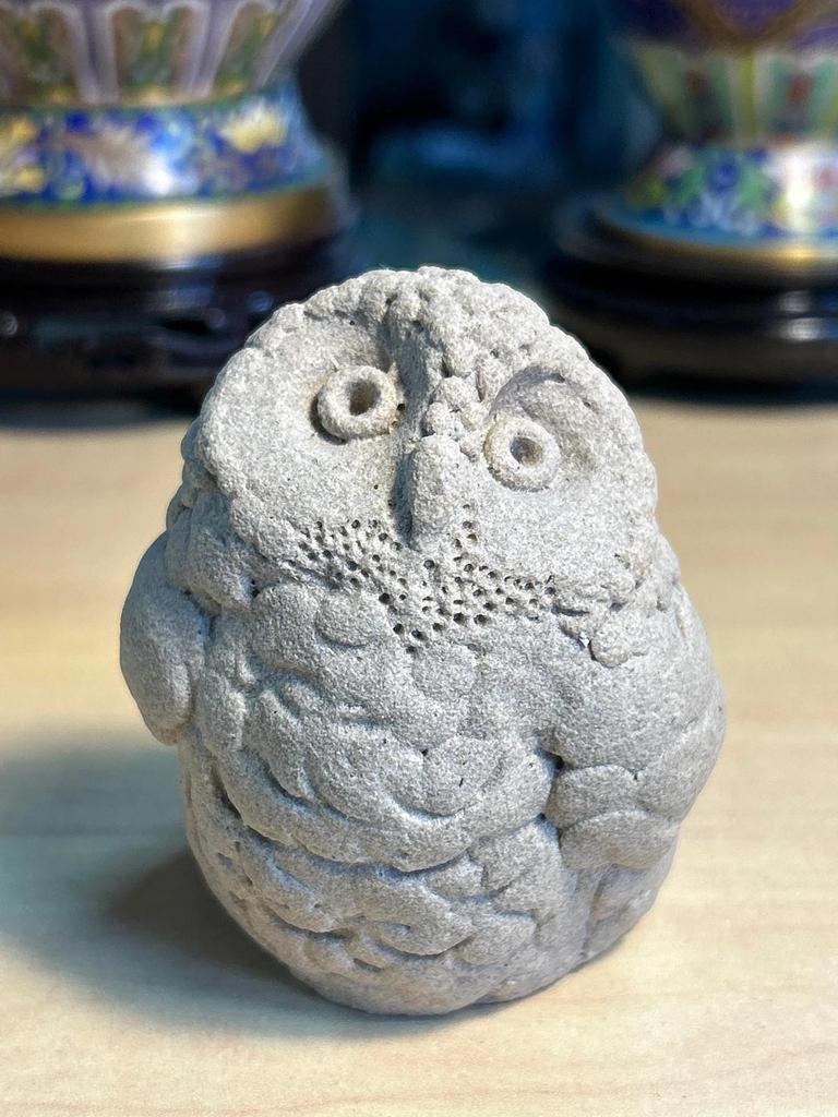 Statuette sculpté Chouette / Hibou en pierre