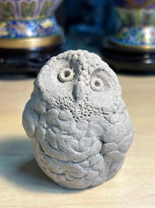 Statuette sculpté Chouette / Hibou en pierre