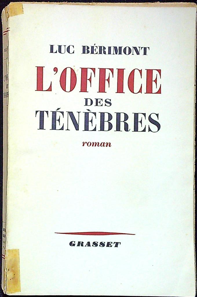 Livre – L'office des ténèbres – Littérature – Dédicacé 1955