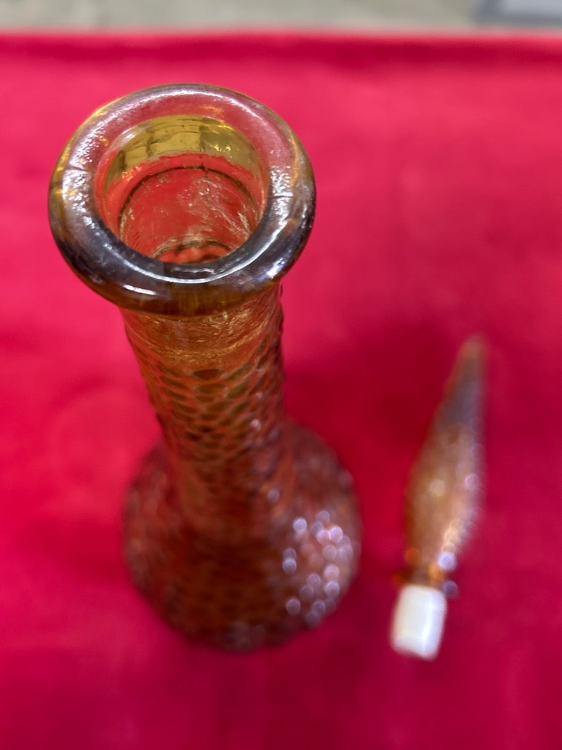 Bouteille dame-jeanne – Verre ambré piqûres