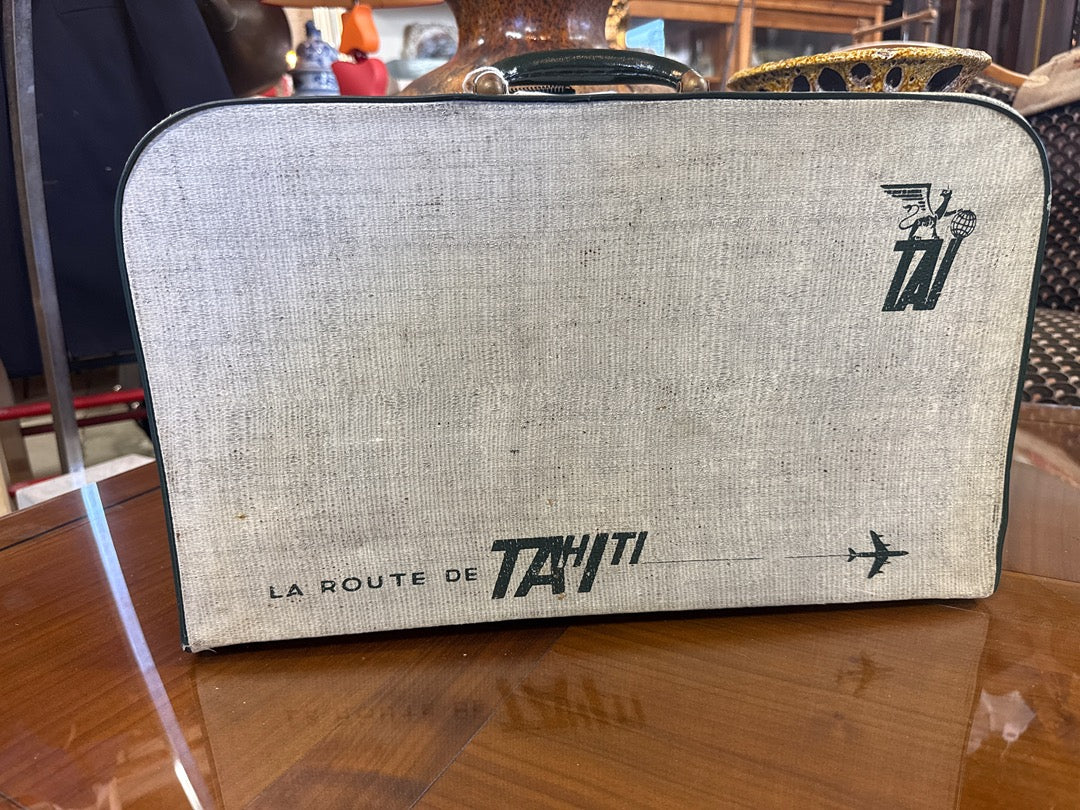 Valise vintage – Tai Route de Tahiti – Bagagerie – Toile