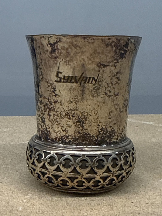Timbale – Sylvain – Verres À Eau – Métal Argenté Gravé Vintage