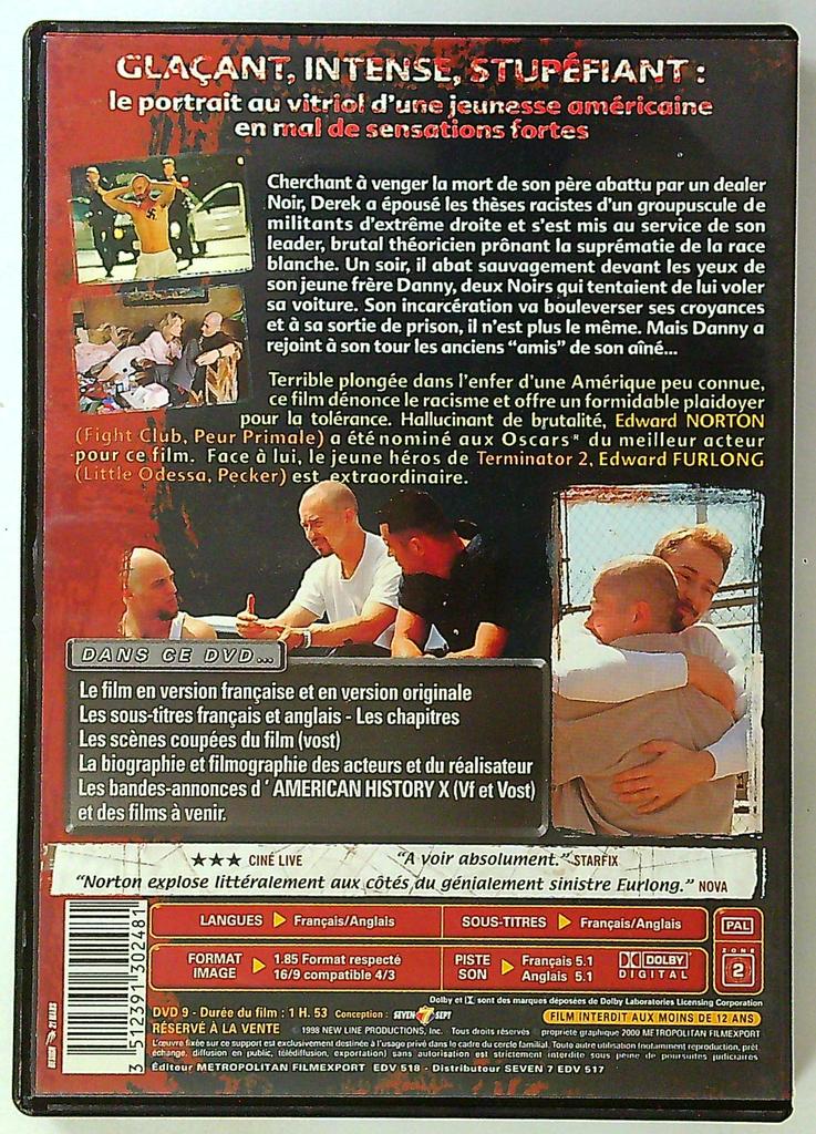 Dvd American History X Edward Norton Metropolitan