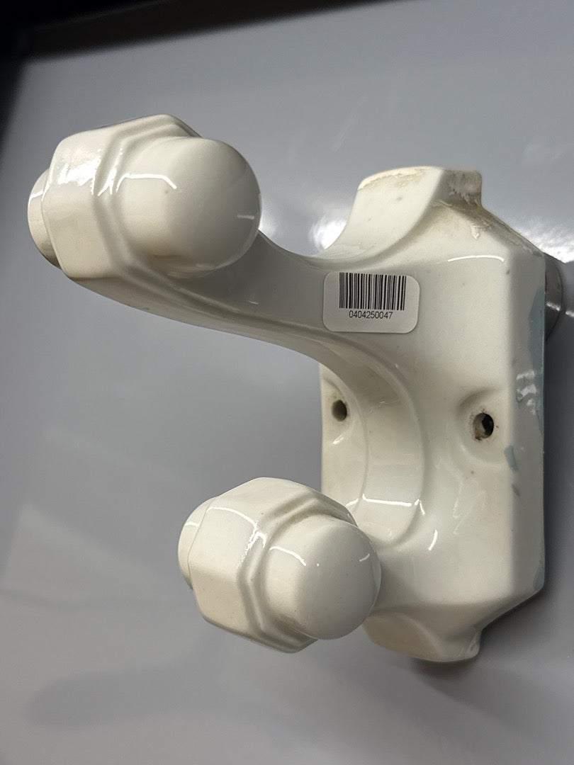 Patère – Vintage – Salle de bain – Double céramique blanche