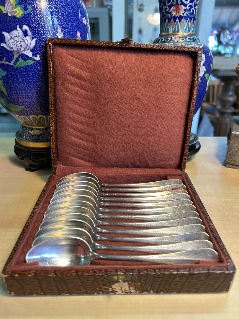 Cuillères à café – Métal argenté – Art de la table – Coffret vintage