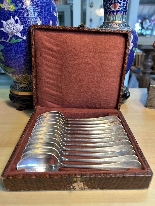 Cuillères à café – Métal argenté – Art de la table – Coffret vintage