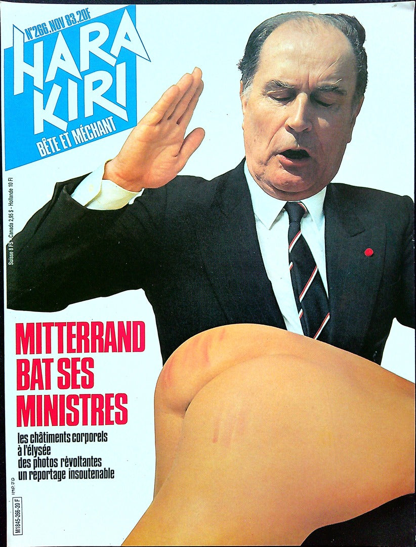 Affiche de Kiosque Plv Promo magazine Hara Kiri n°266 Novembre 1983 Mitterrand
