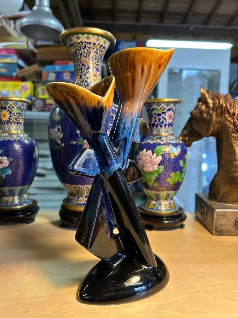 Vase Double Vallauris Soliflore Céramique Années 60