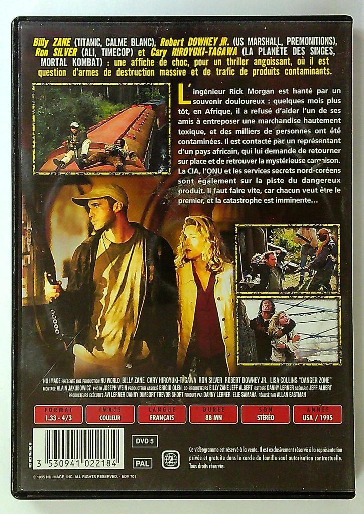 dvd Danger Zone Billy Zane Robert Downey Jr.