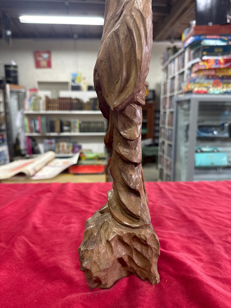 Statue en bois – Falcon – Ornements – Sage asiatique sculpté marron