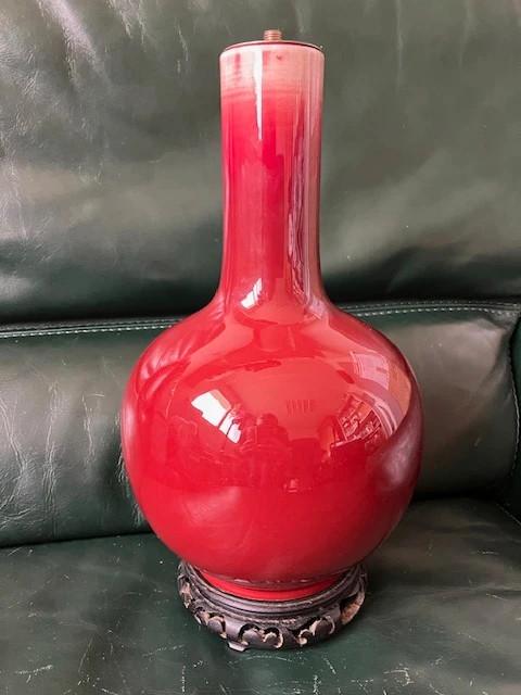 Vase Bouteille Sang De Boeuf Chine Fin Du Xix eme Siècle