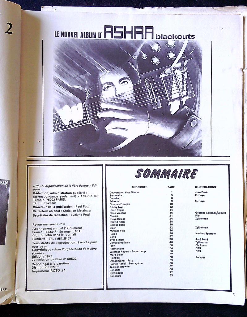 Magazine – Rock en Stock n°6 1977 – Musique – Yves Simon Marc Bolan
