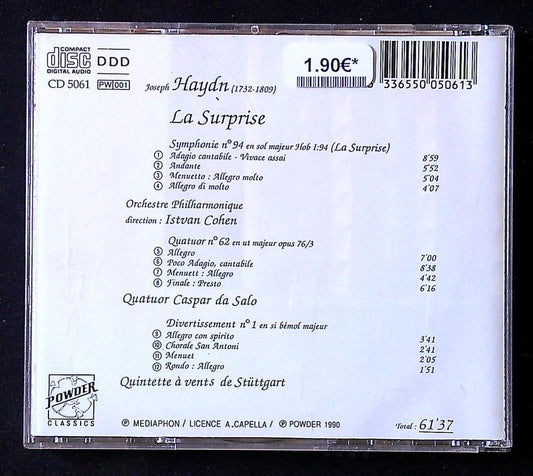 Cd – Joseph Haydn Symphonie n°94 – Musique classique – La Surprise