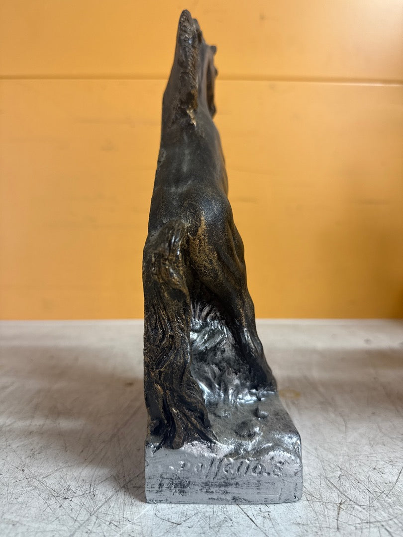 Statuette – Roffeno – Décoration – Cheval cabré noir métal