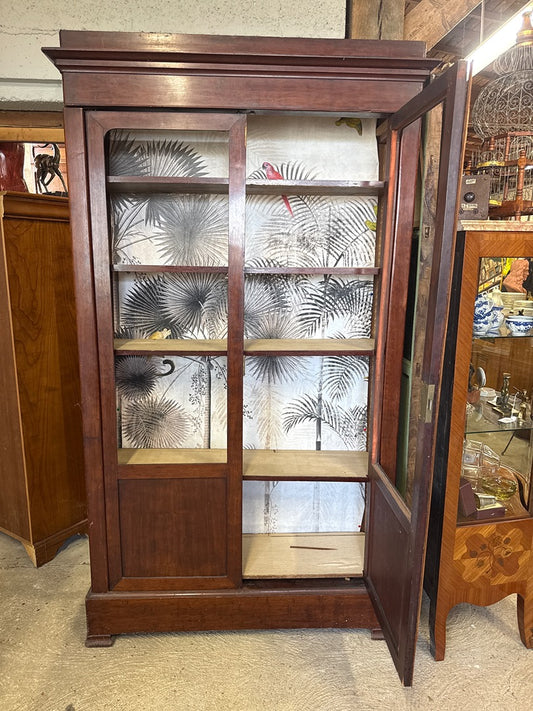 Bibliothèque vitrine ancienne en bois – Style vintage