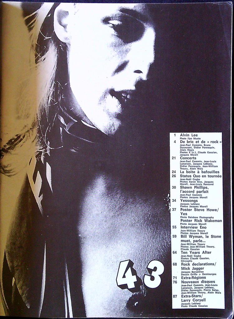 Magazine – Extra N°43 – Souvenirs De Musique – Alvin Lee Rock