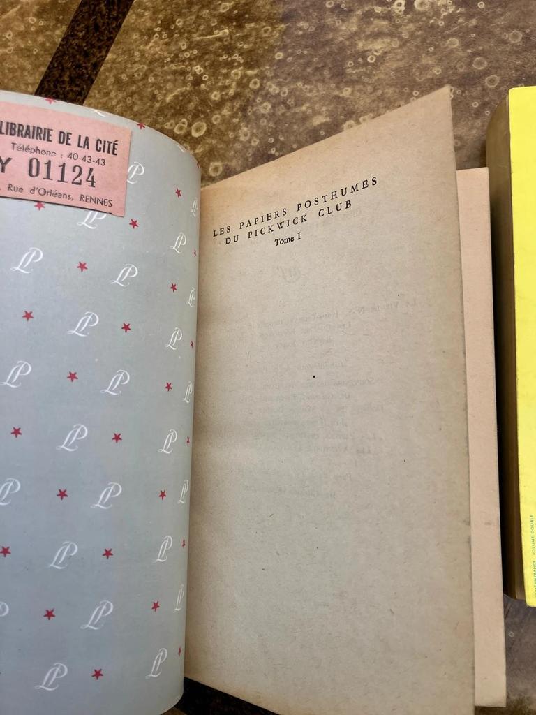 Lot de Livres Dickens Monsieur Pickwick tome 1 et 2