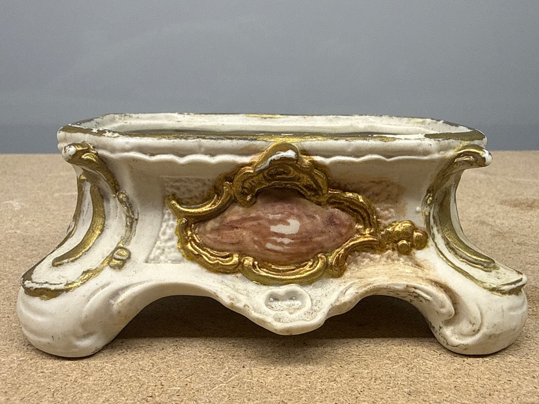 Cache-pot – Pot de fleurs – Blanc doré style rococo
