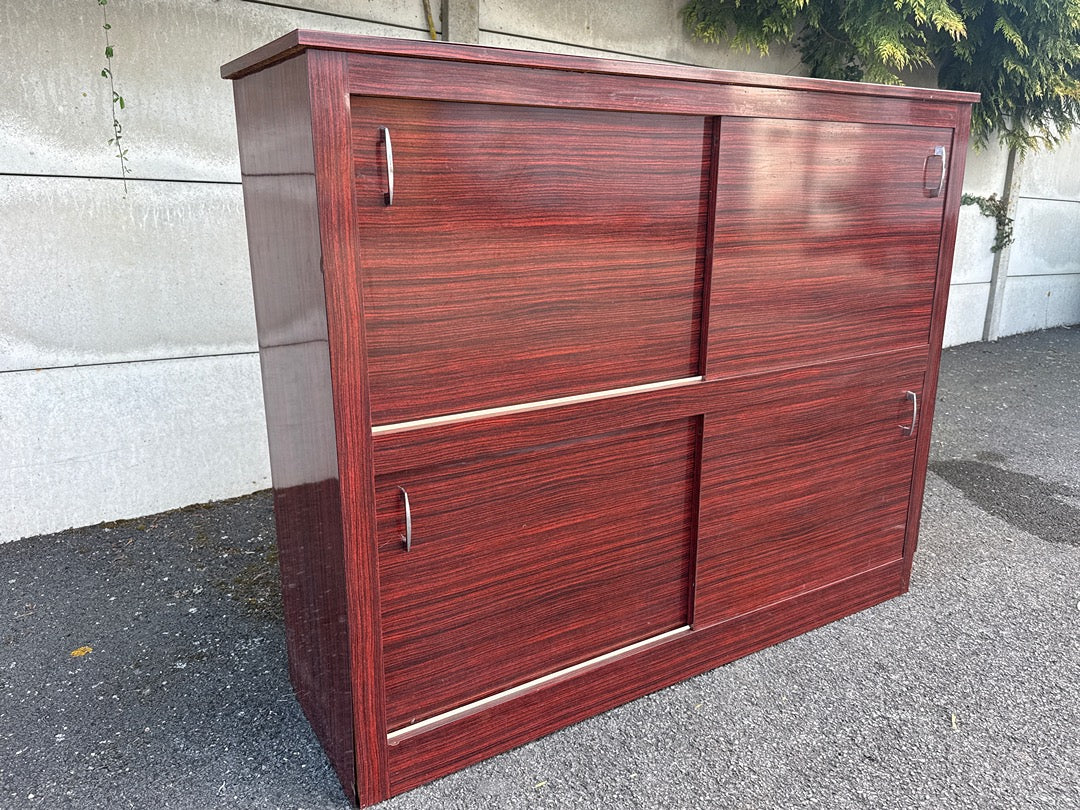 Meuble de rangement – Vintage – Organiseur – Portes coulissantes bois