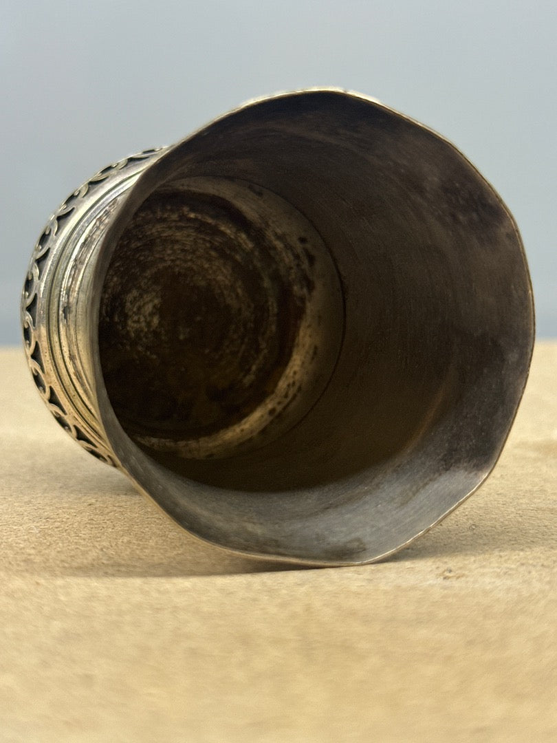 Timbale – Sylvain – Verres À Eau – Métal Argenté Gravé Vintage