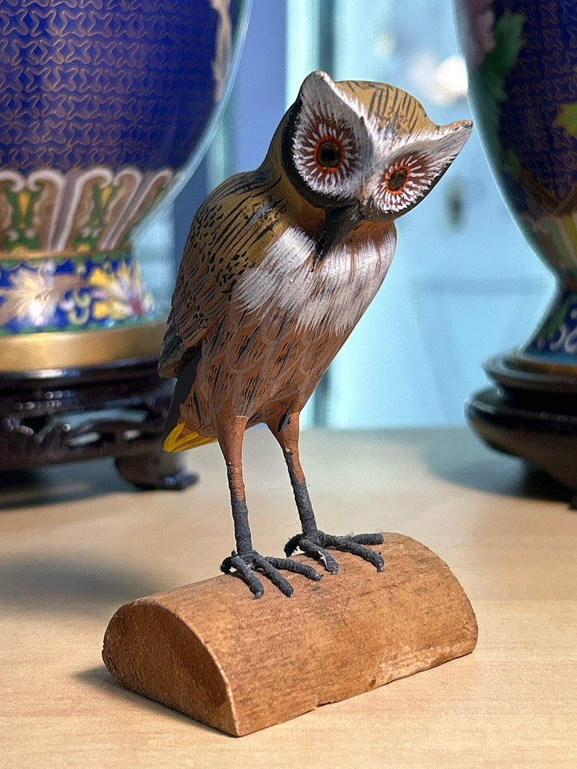 Figurine Chouette / Hibou En Bois