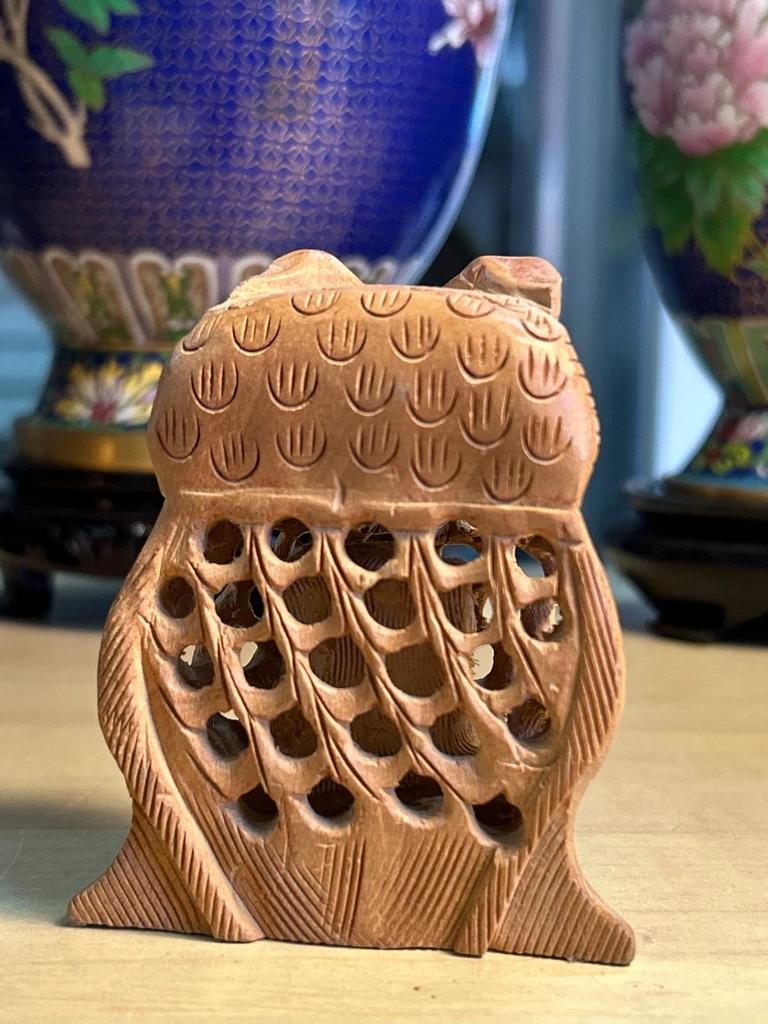 Statuette sculpté Chouette / Hibou en bois