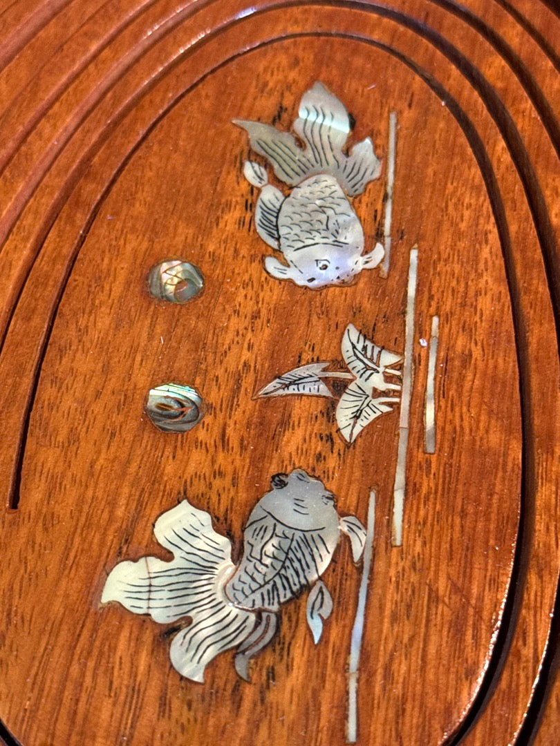 Corbeille pliable – Poisson – Art de la table – Bois et nacre