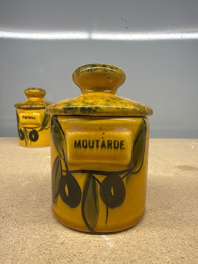 Pots à épices – Vallauris – Conservation – Jaune olives