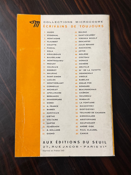 Livre – Éditions du Seuil – Littérature – Camus par lui-même