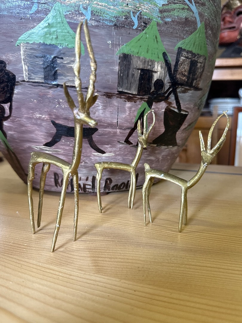 Statuettes antilopes – Laiton – Ornements – Vintage