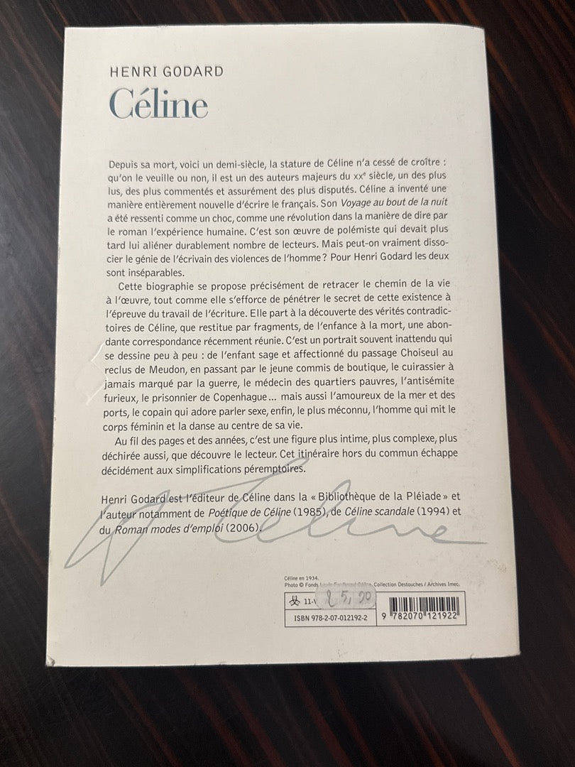 Livre Céline Gallimard – Biographie Henri Godard