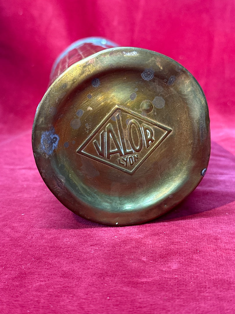 Ancienne bouillotte militaire ou Bidon en laiton Valor Lyon