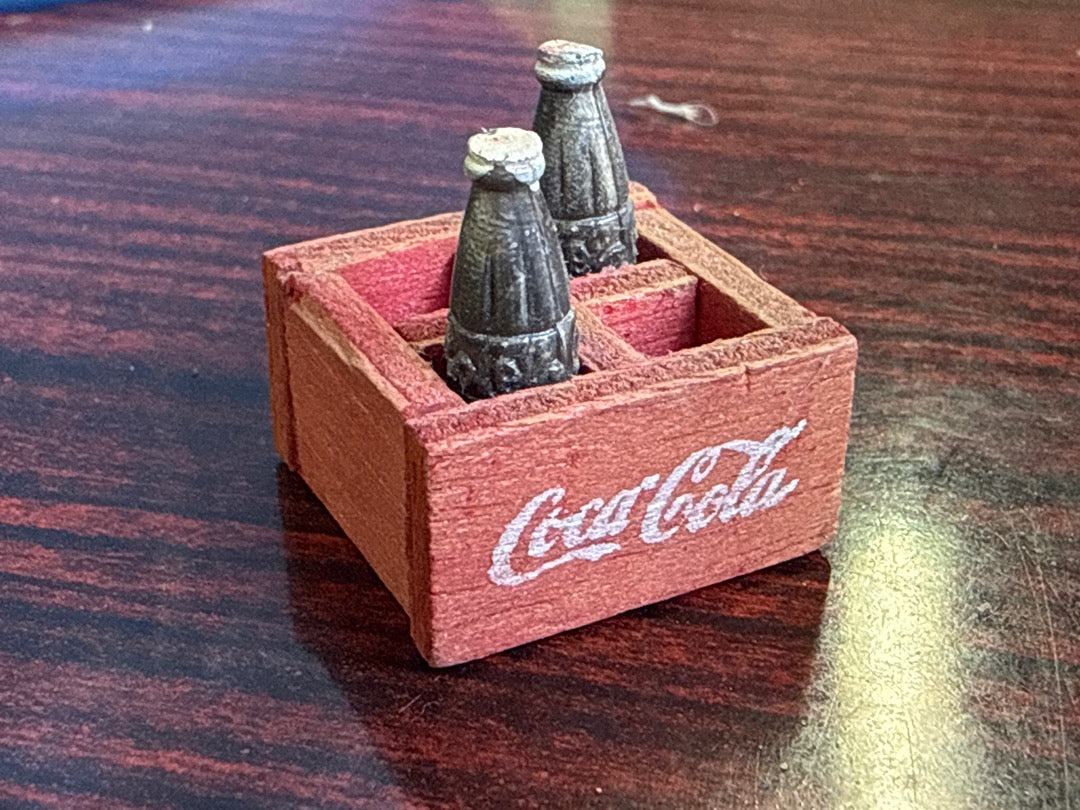 Miniature – Coca-cola – Jouet – Caisse rouge en bois