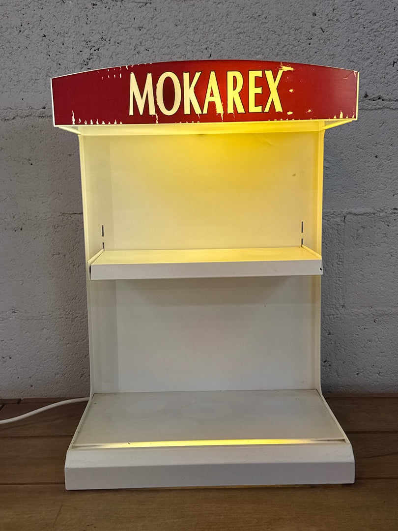 Présentoir publicitaire Mokarex – Meuble lumineux vintage
