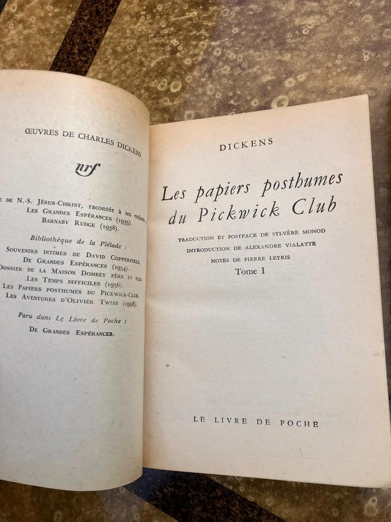 Lot de Livres Dickens Monsieur Pickwick tome 1 et 2