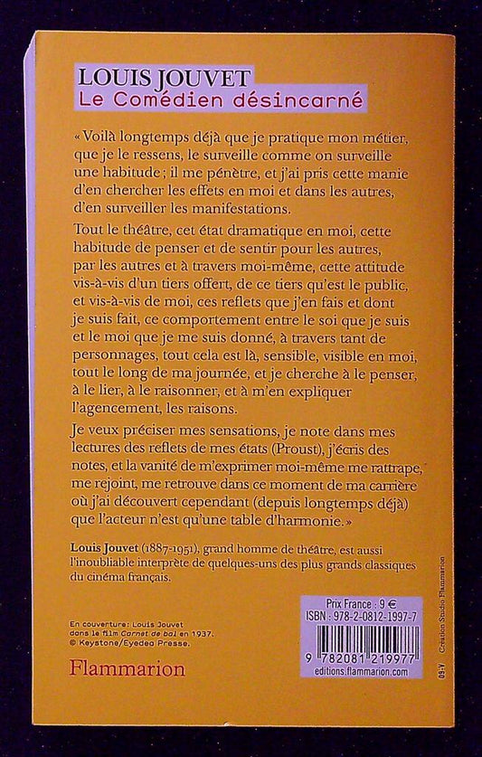 Livre – Louis Jouvet – Non-fiction – Le Comédien désincarné