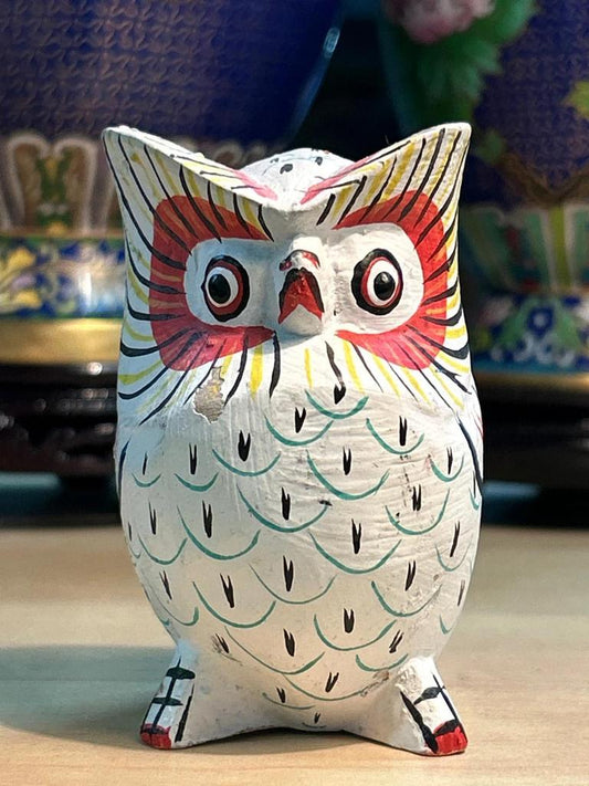 Statuette peinte Chouette / Hibou