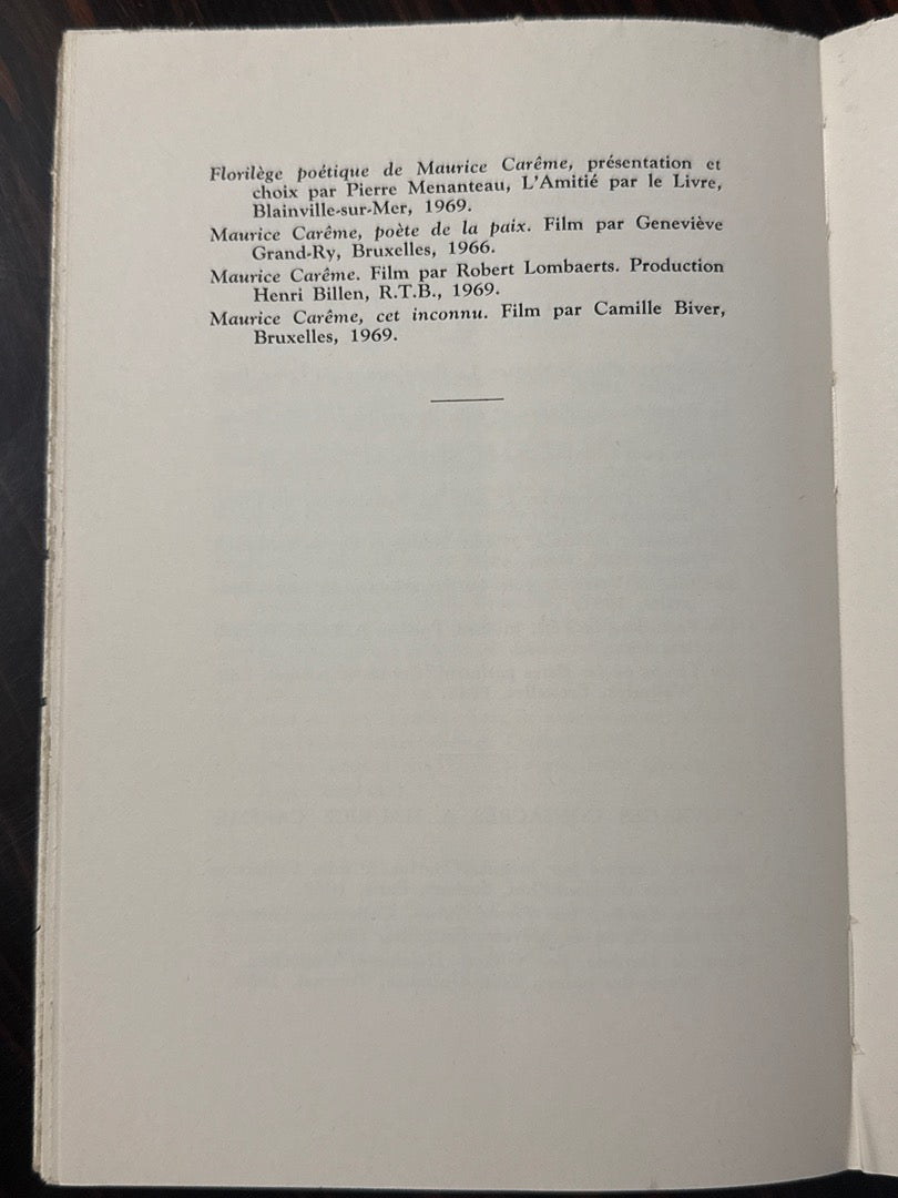 Livre – Maurice Carême – Poésie – Entre deux mondes 1970