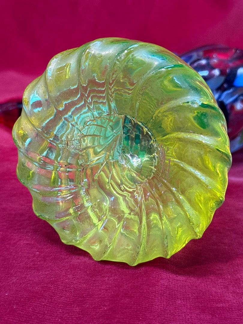 Grande sculpture coq en verre de Murano multicolore